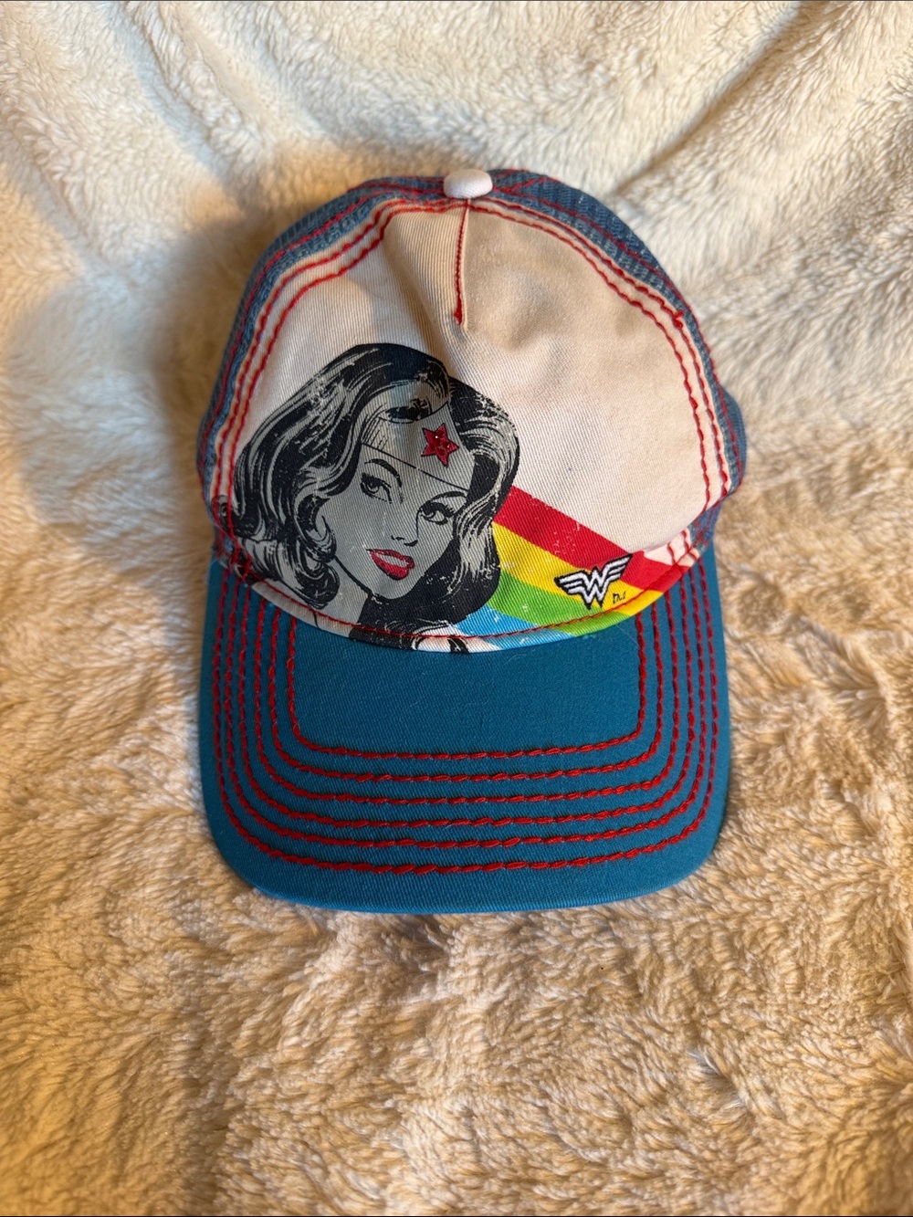 DC Comics Wonder Woman Teal, White & Red Trucker Hat